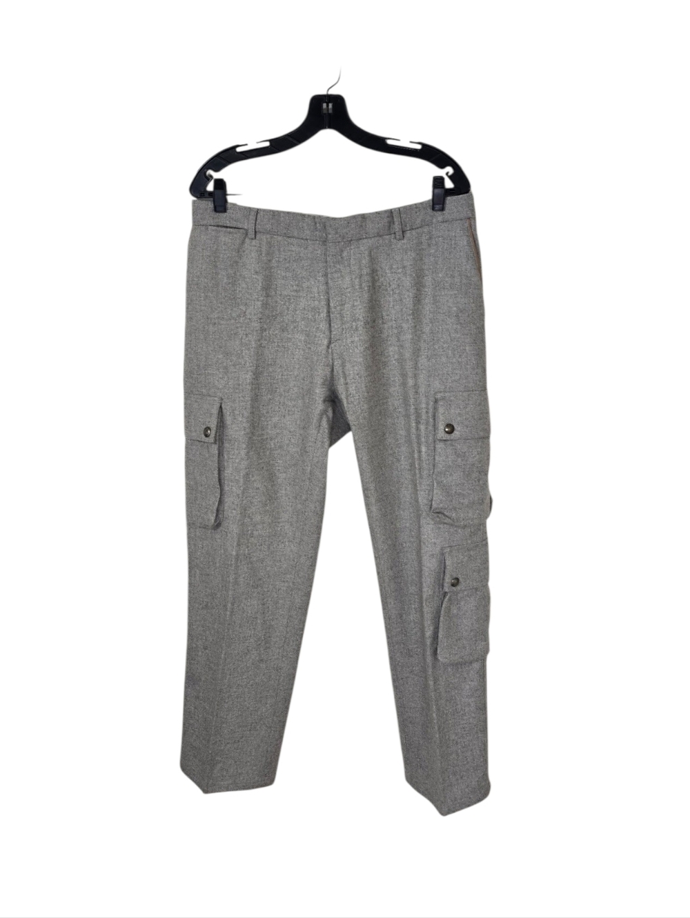 Polo Ralph Lauren Heather Gray Wool Cargo Trousers Office Business Men's 38X30